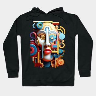 Abstract Cubist Face Shapes Hoodie